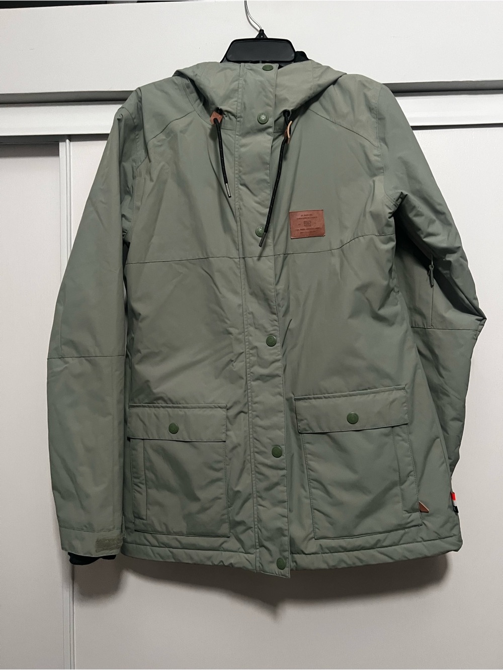 DC Women's Sage Green Hooded Ski Jacket